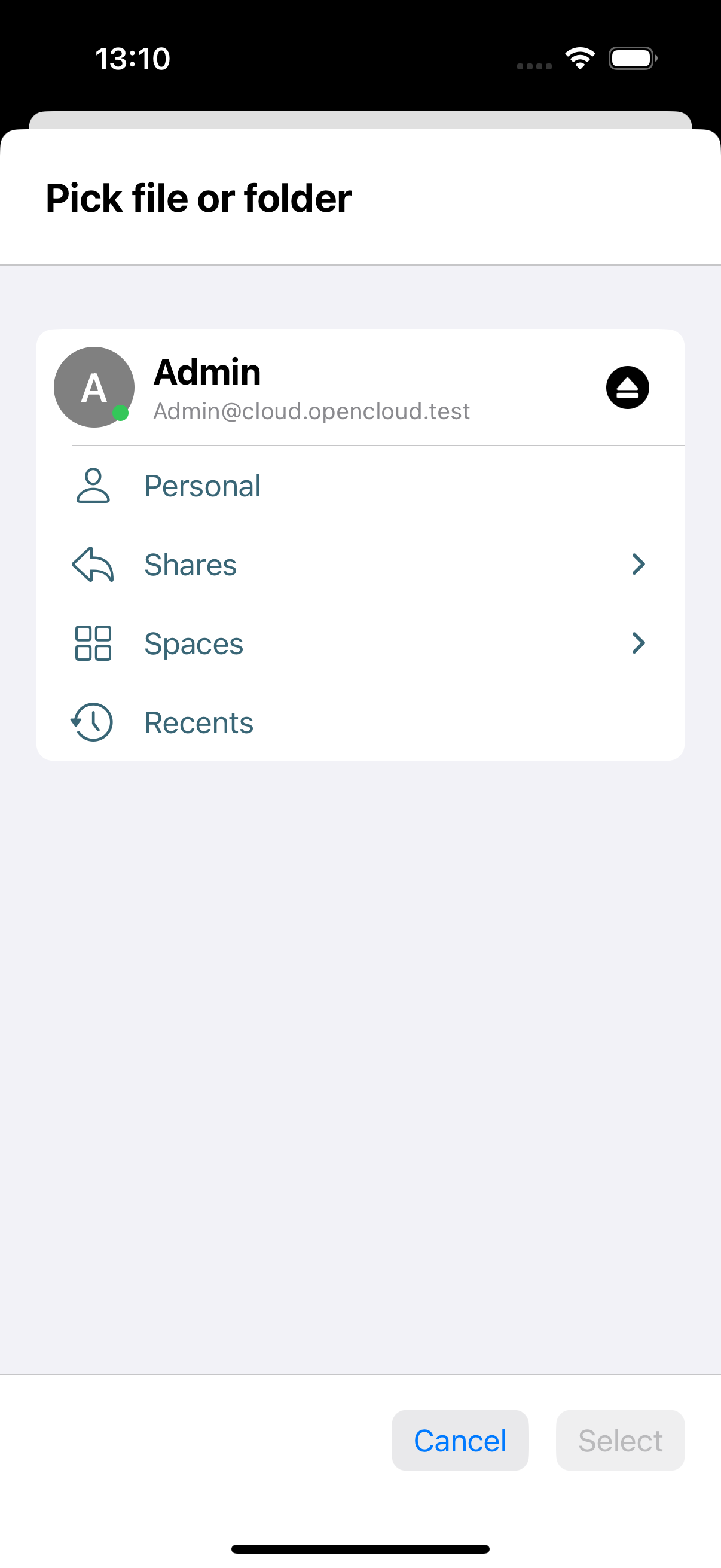 Select file or folder