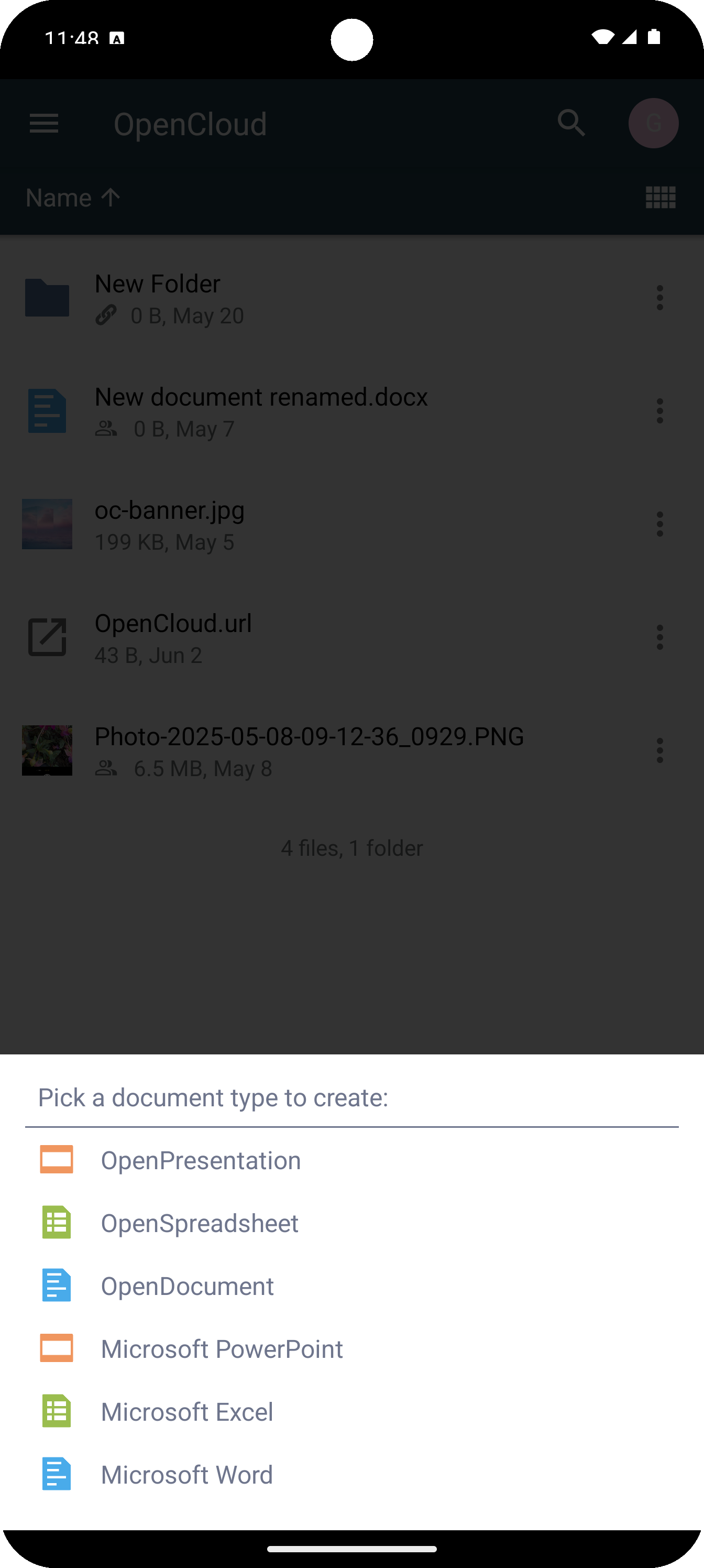 Choose file type