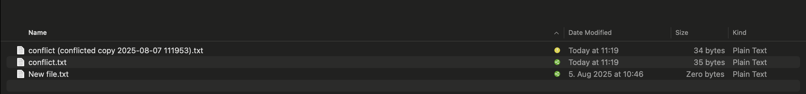 Conflict files in explorer