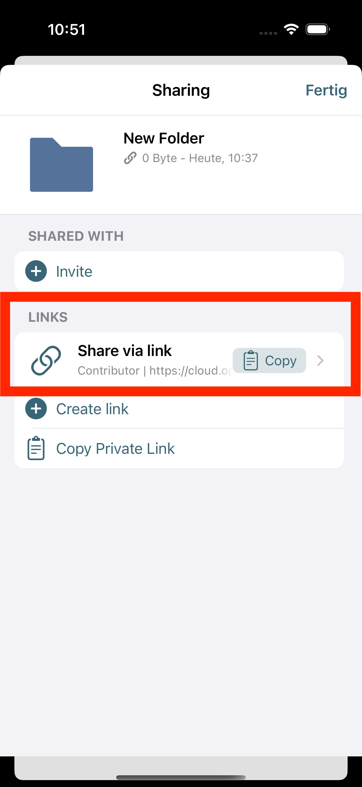 created link