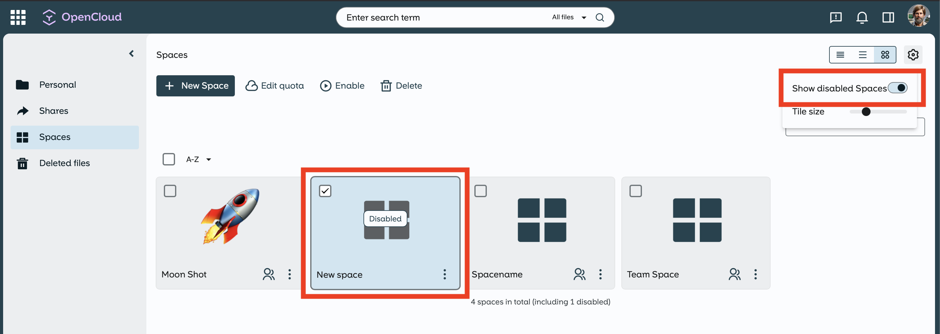 Included disabled spaces