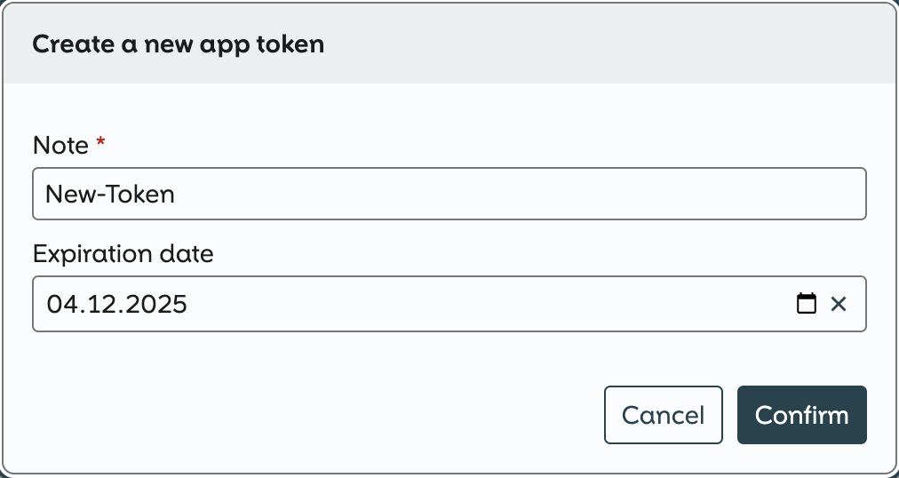 Enter the name an exparation date