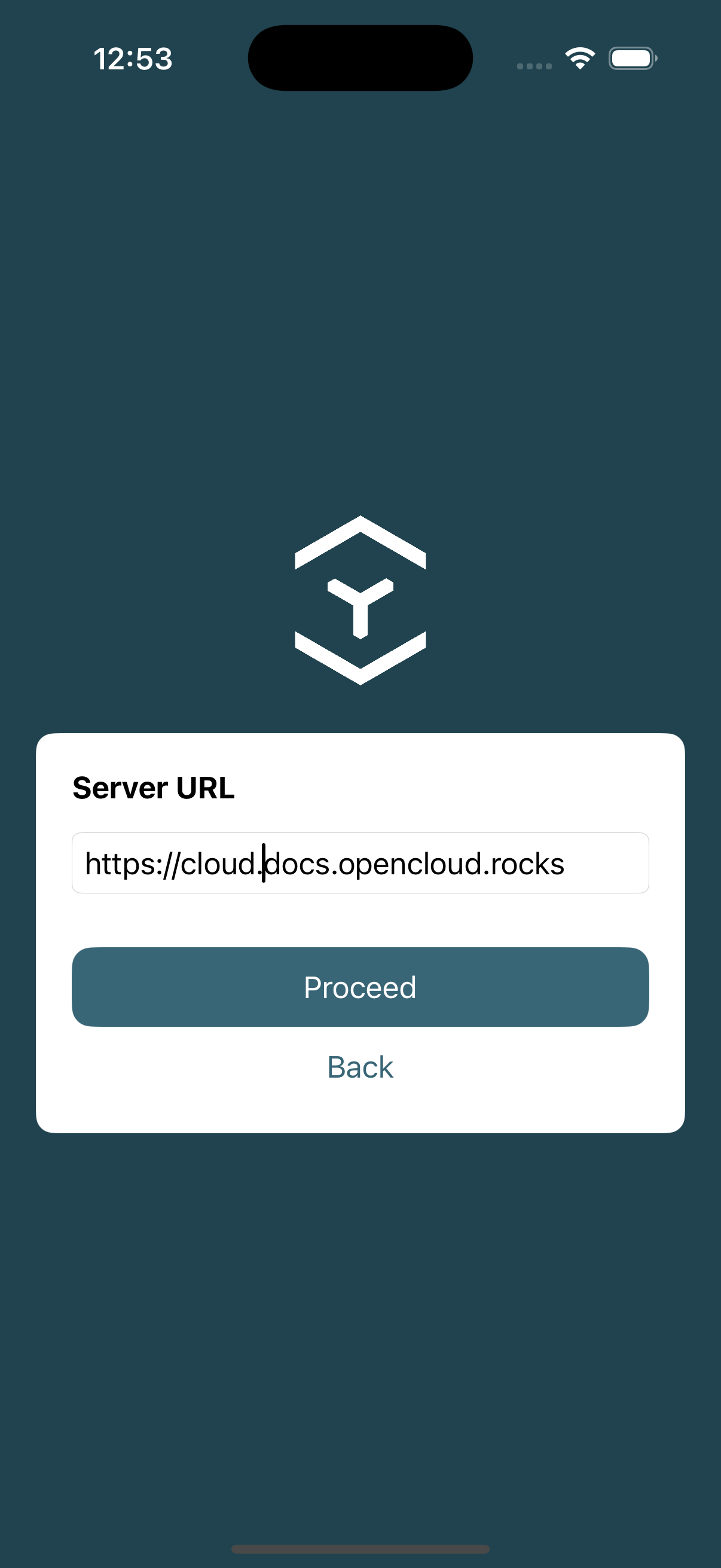 enter server URL