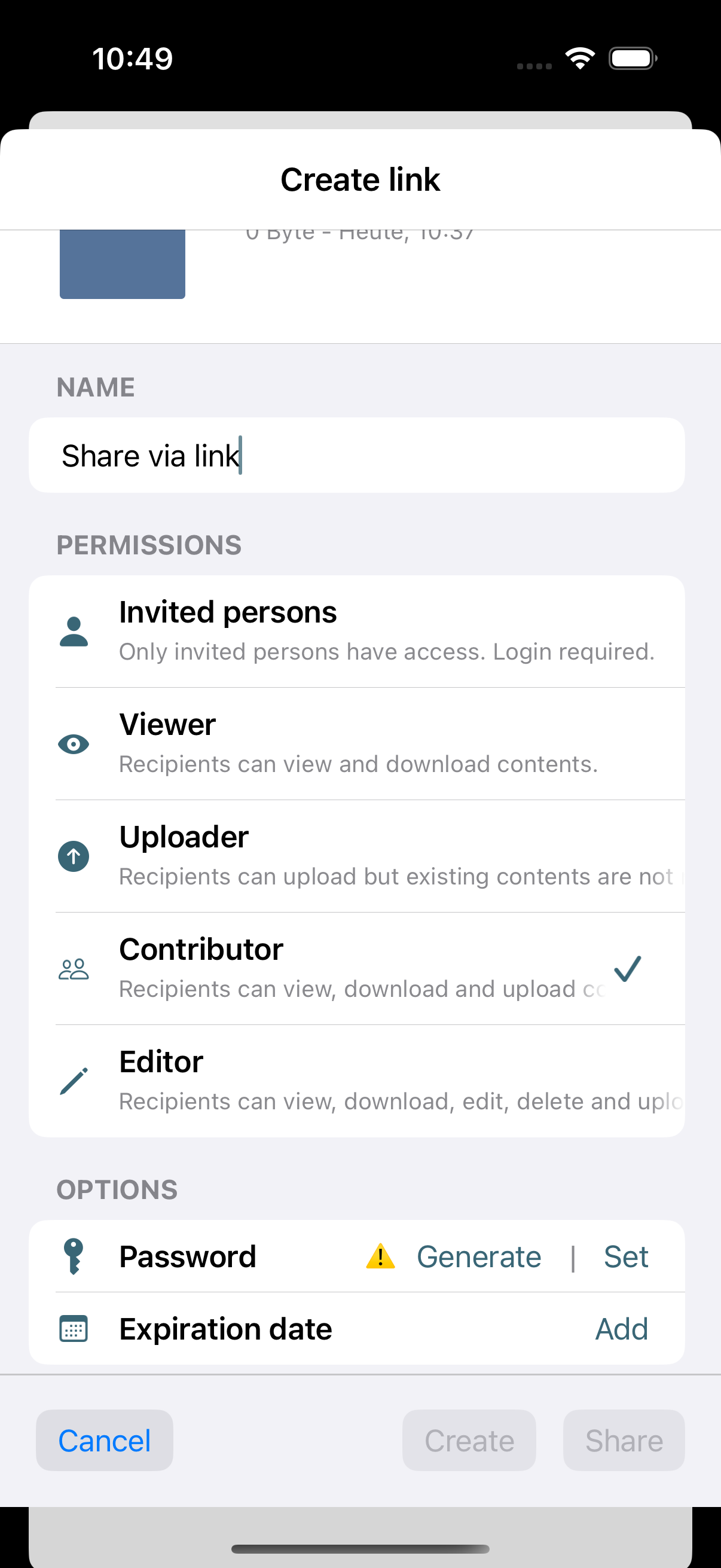 Link expiration date