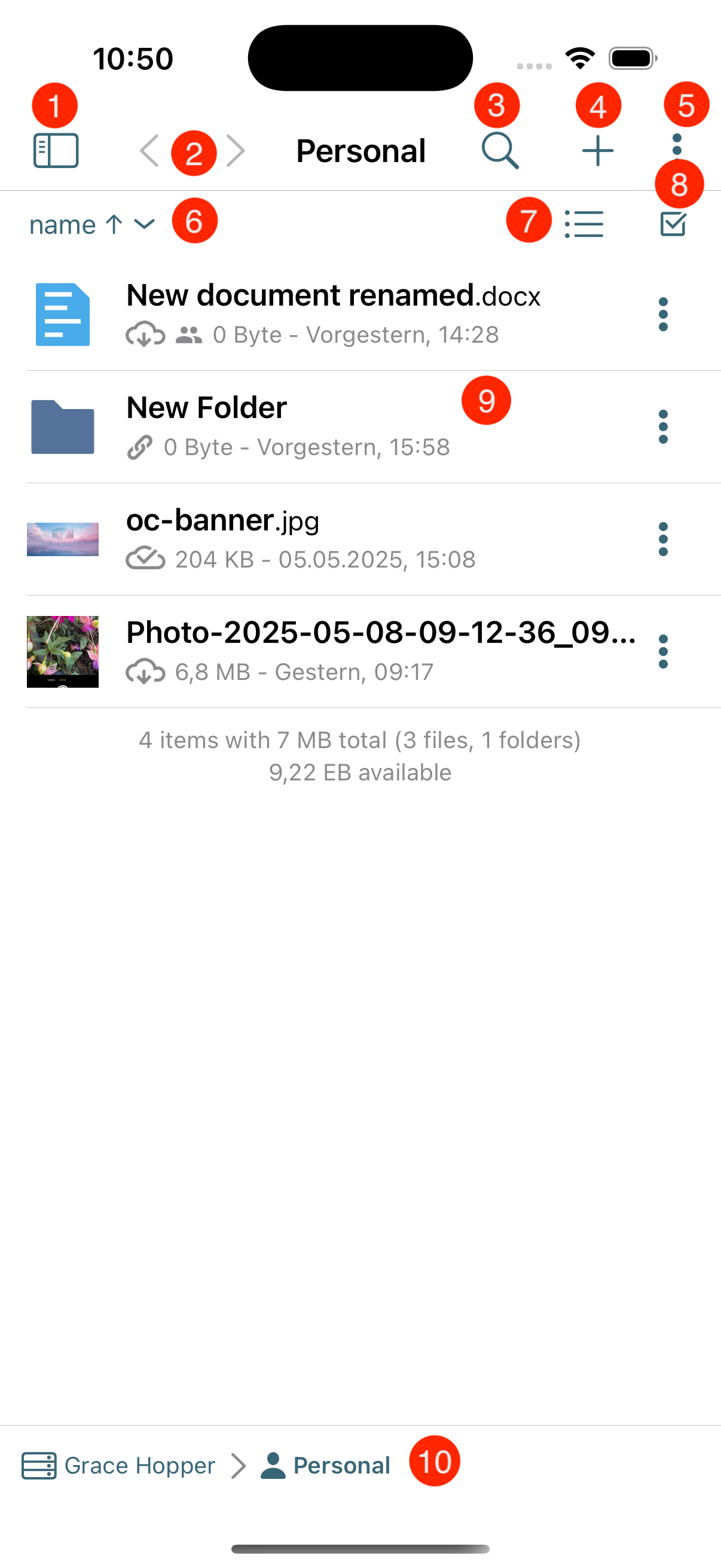 Fileslist-Overview