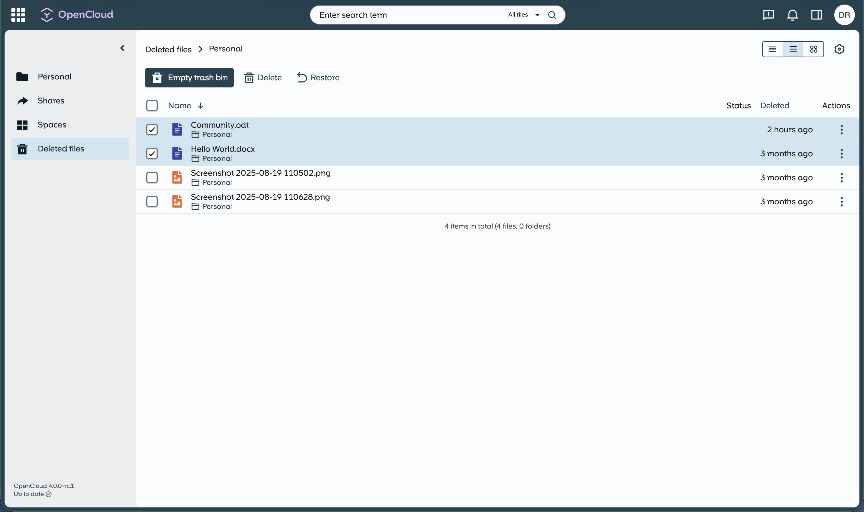 Mark what should be restored