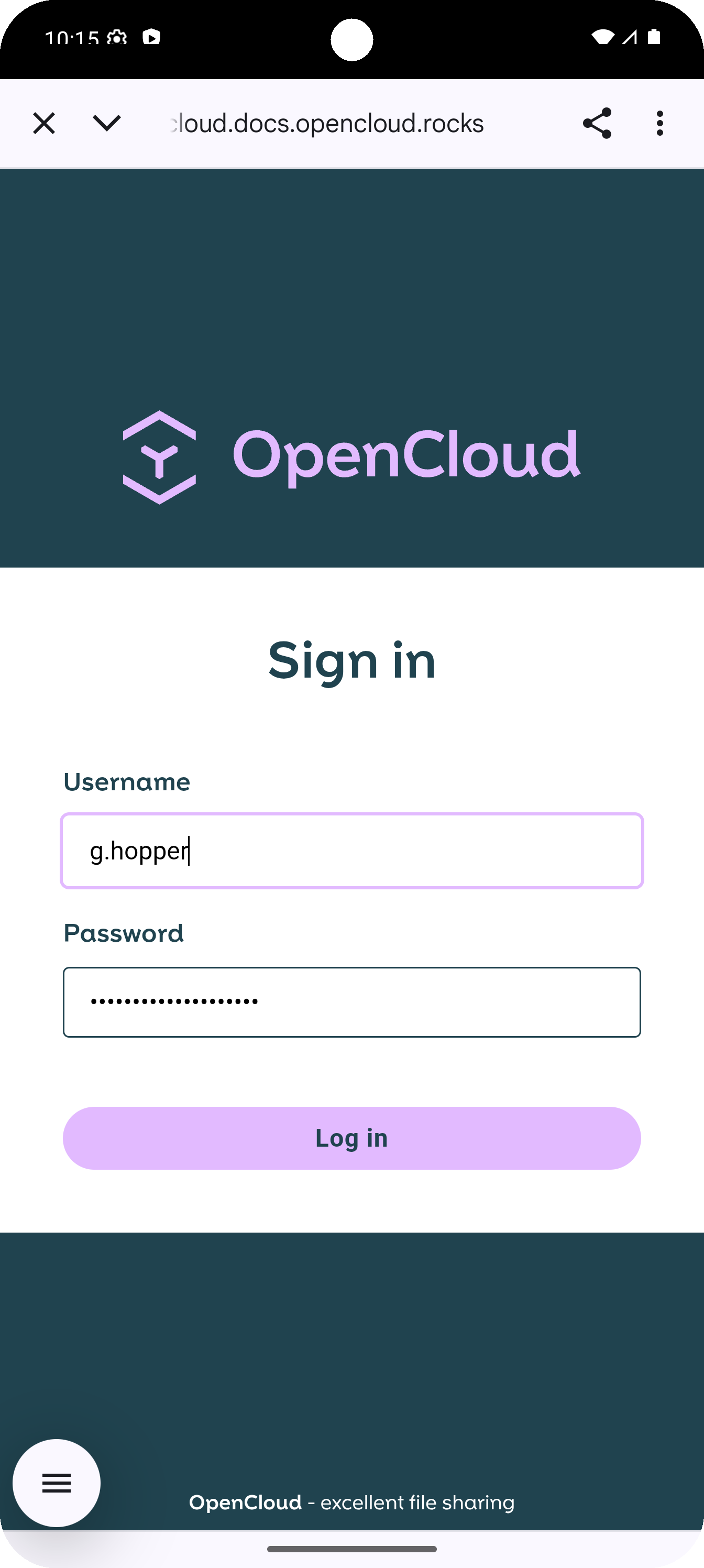 Open Login Page