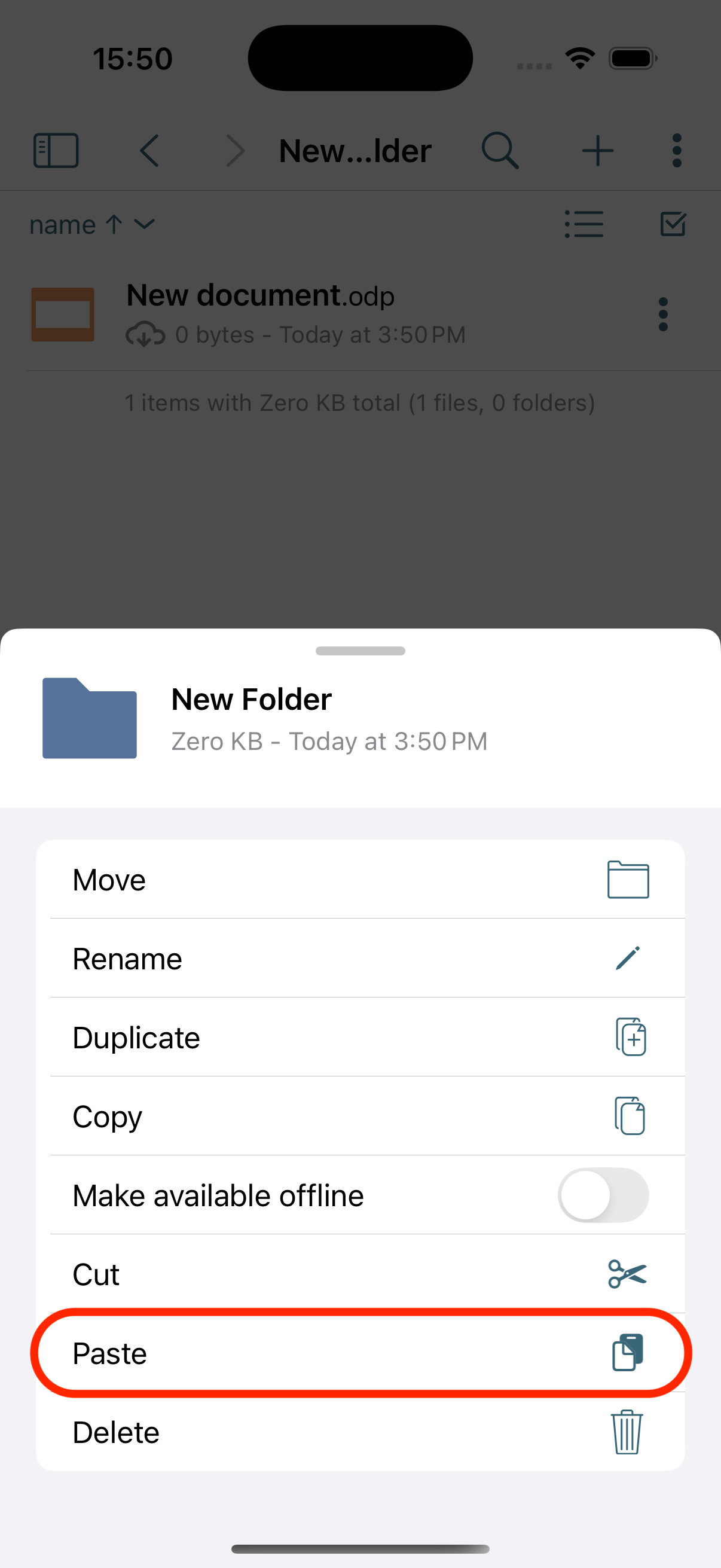 Select paste