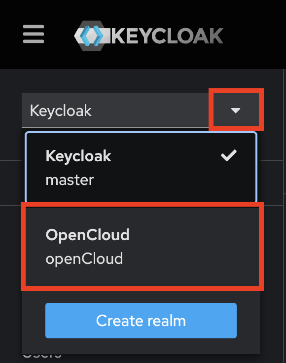 Top left dropdown menue