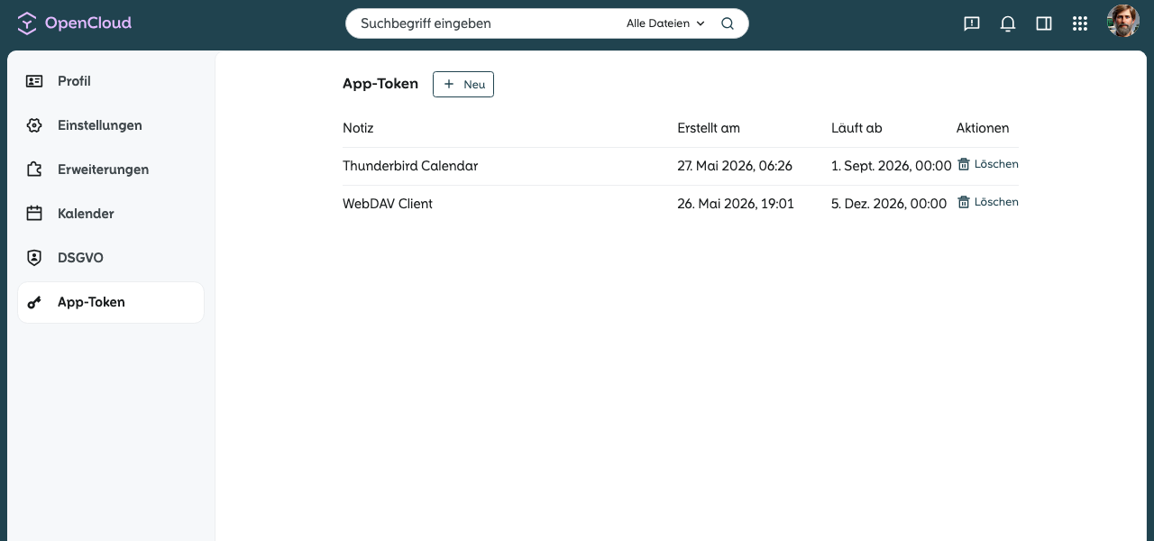 App-Tokens