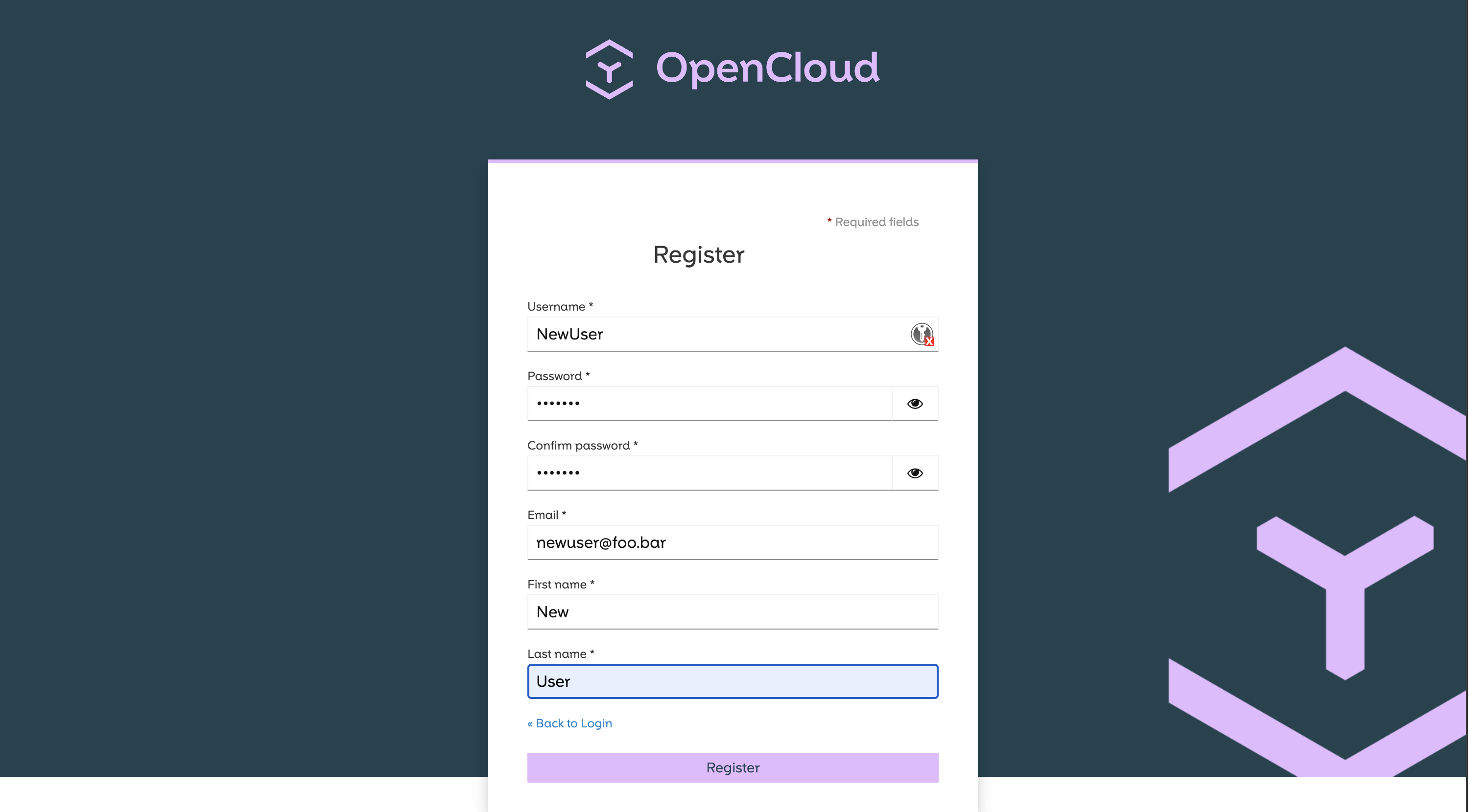 Fill out the registration form