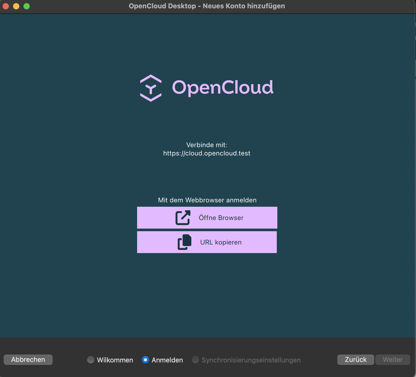 open browser to login