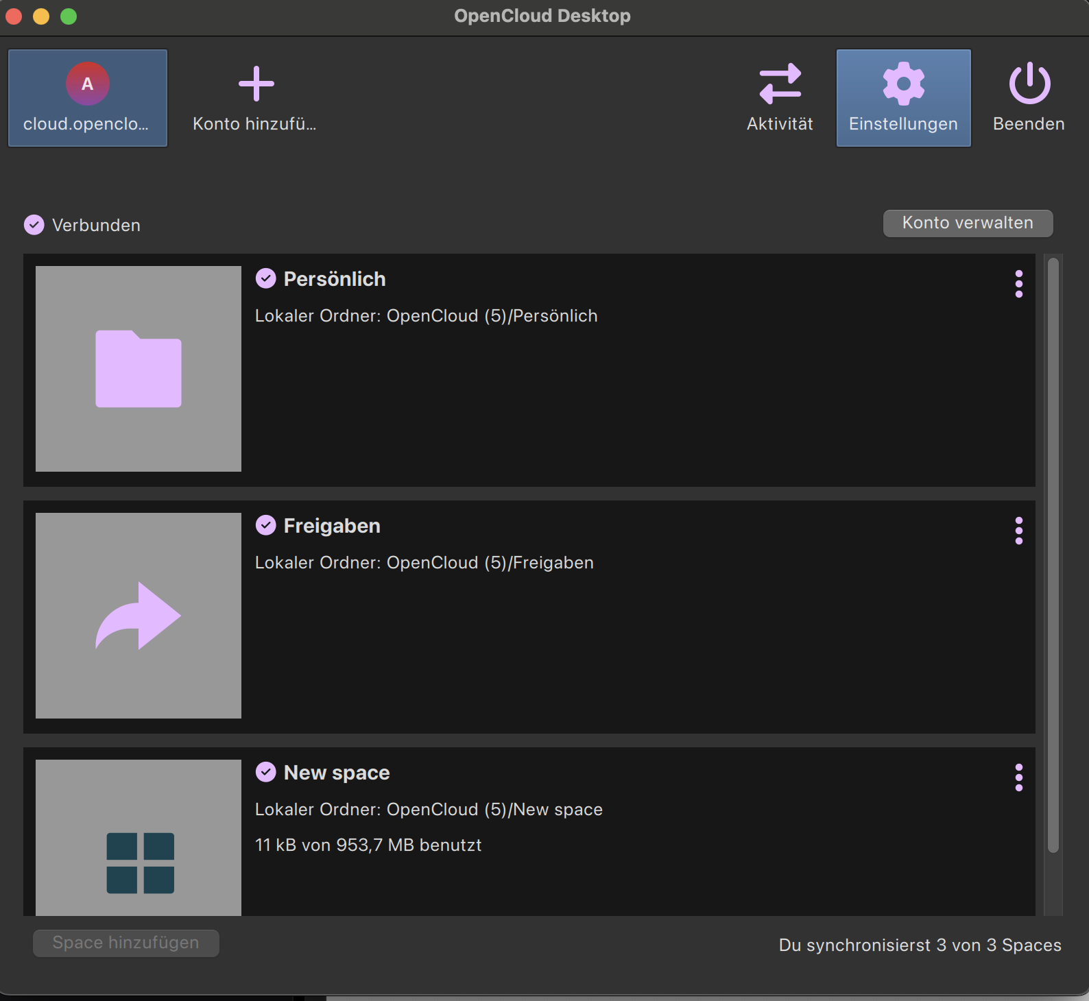 settings overview