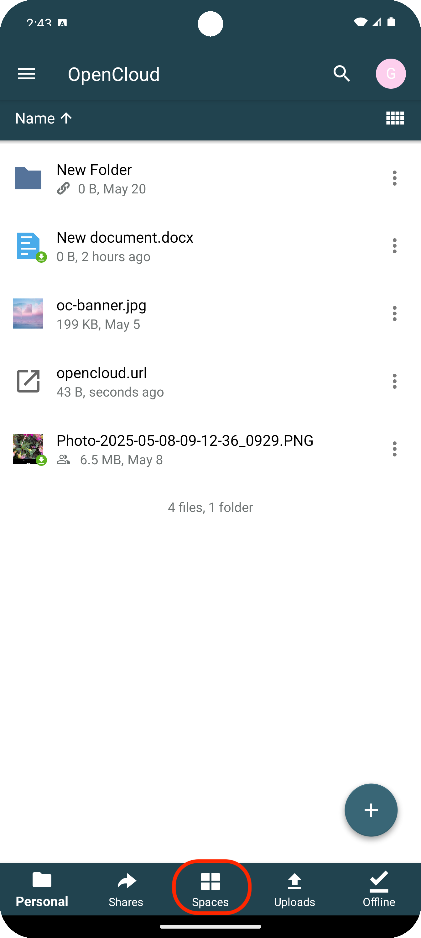 Spaces Button